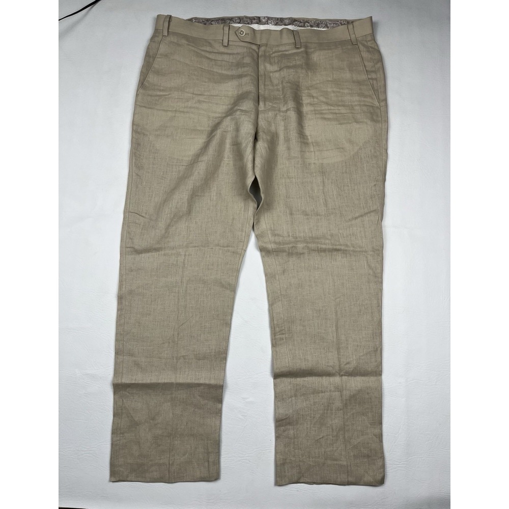 Lauren Ralph Lauren Pants Mens 40x30 Beige 100% Linen Casual Summer Preppy